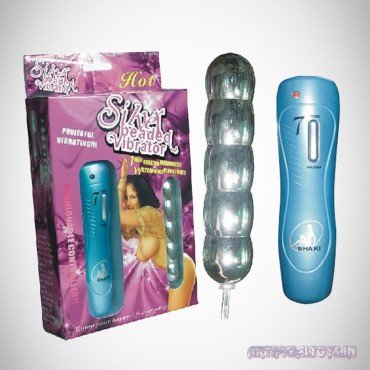 Silver Beaded Anal Vibrator-BIG AD-011