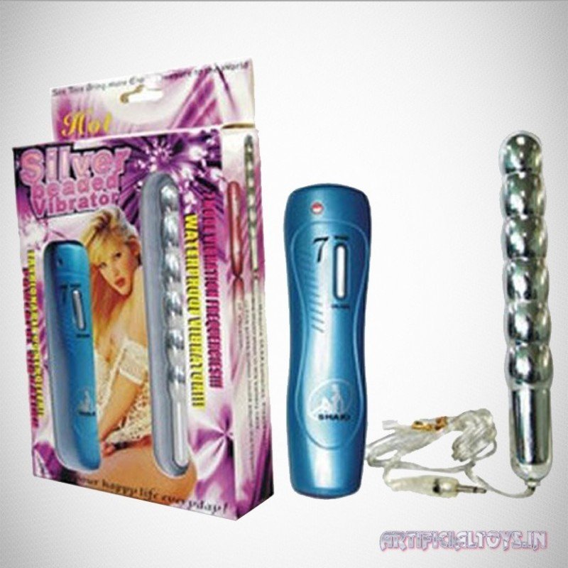 Silver Beaded Anal Vibrator AD-012