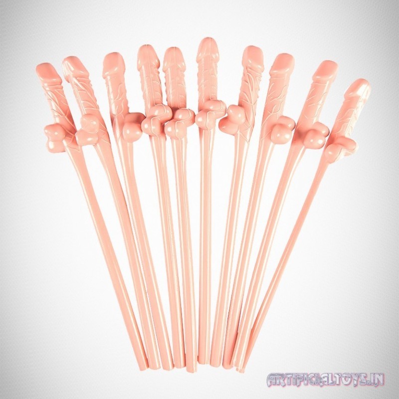 Pack of Ten Willy Straws Blow me KP-001