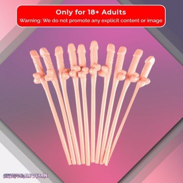 Pack of Ten Willy Straws Blow me KP-001
