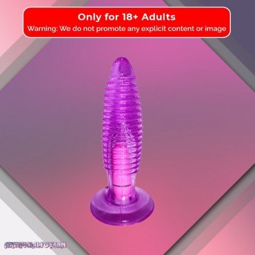 Purple Jelly Anal Vibrating Butt Plug With Suction Cup AD-024