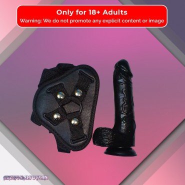 Strap On Dildo Harness with Big Black Dildo Vibrator SO-027