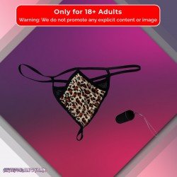 Leopard Grain Underwear Remote control vibrating t-back VP-002